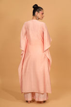 Load image into Gallery viewer, peach chanderi silk kaftan kurta set
