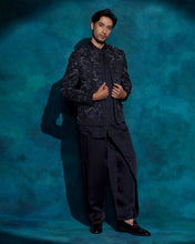 Load image into Gallery viewer, Midnight Blue floral embroidered set

