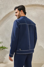 Load image into Gallery viewer, Navy Paint Strokes Shacket Set
