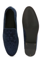 Load image into Gallery viewer, Azure Dreams Velvet Embroidered Shoes
