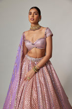 Load image into Gallery viewer, LILAC GOTA MULTICOLOR HEAVY METALLIC LEHENGA WITH CAP SLEEVE BLOUSE
