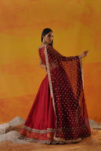 Load image into Gallery viewer, Maroon tafta silk lehenga choli set
