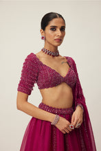 Load image into Gallery viewer, Ruby Red Organza Lehenga set
