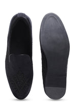Load image into Gallery viewer, Onyx Elegance Velvet Slip-Ons
