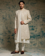 Load image into Gallery viewer, Ivory embriodered pearl open sherwani set
