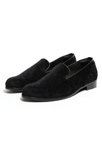 Load image into Gallery viewer, Obsidian Bloom Velvet Embroidered Shoes
