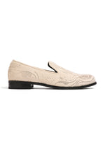 Load image into Gallery viewer, Celestial Sand Velvet Embroidered Shoes
