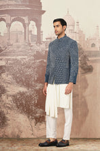 Load image into Gallery viewer, Indigo Kantha Embroidered Bandhgala Set
