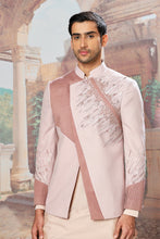 Load image into Gallery viewer, Lilac Seraphic Asymmetric Embroidered Bandhgala Set
