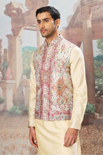 Load image into Gallery viewer, Mughal Minaret Digital Print Mirror Embroidered Kurta Bundi Set
