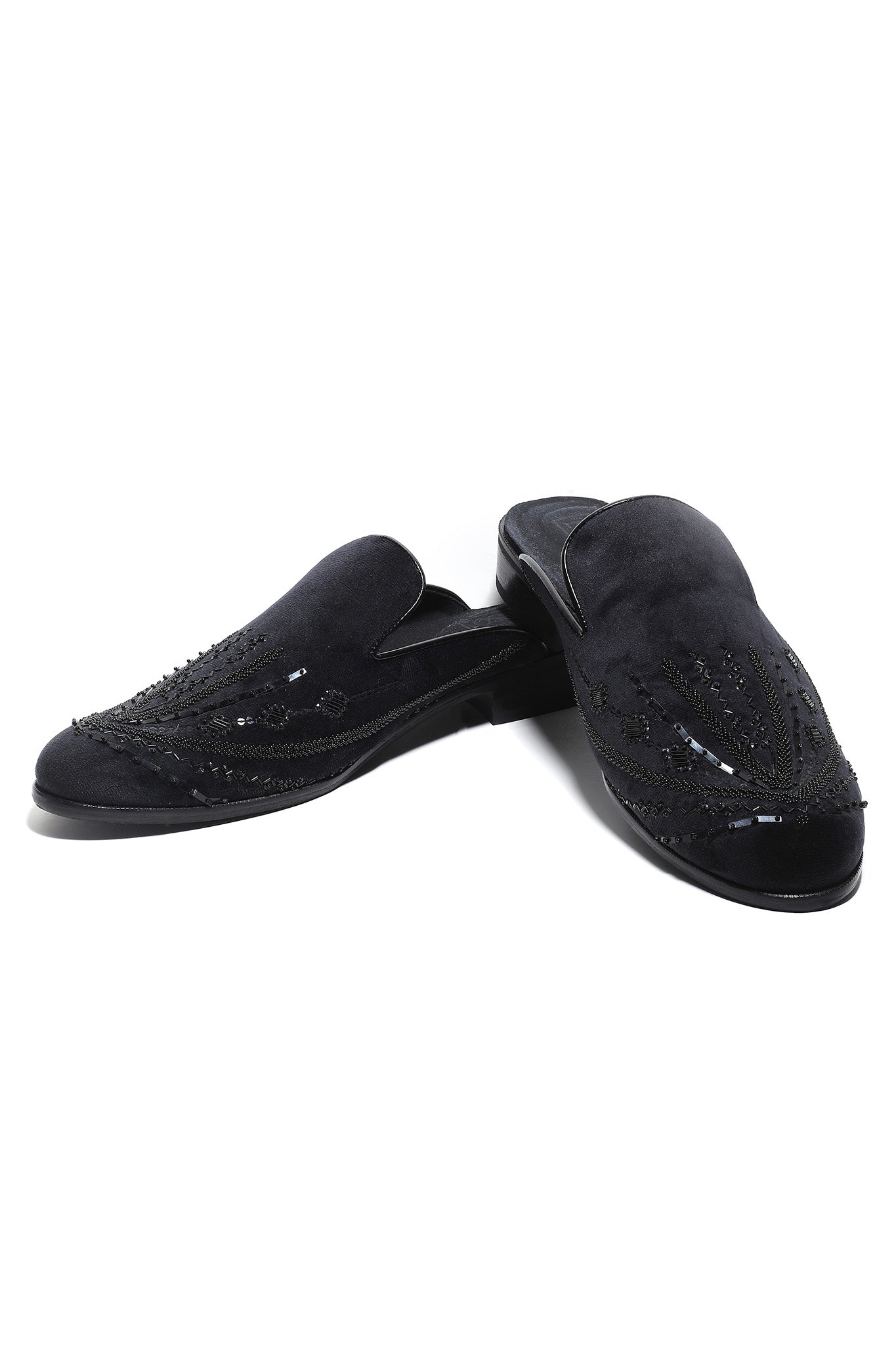 Noir Elegance Symmetry Mules