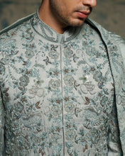 Load image into Gallery viewer, Chateau Gray hand embroidered sherwani set
