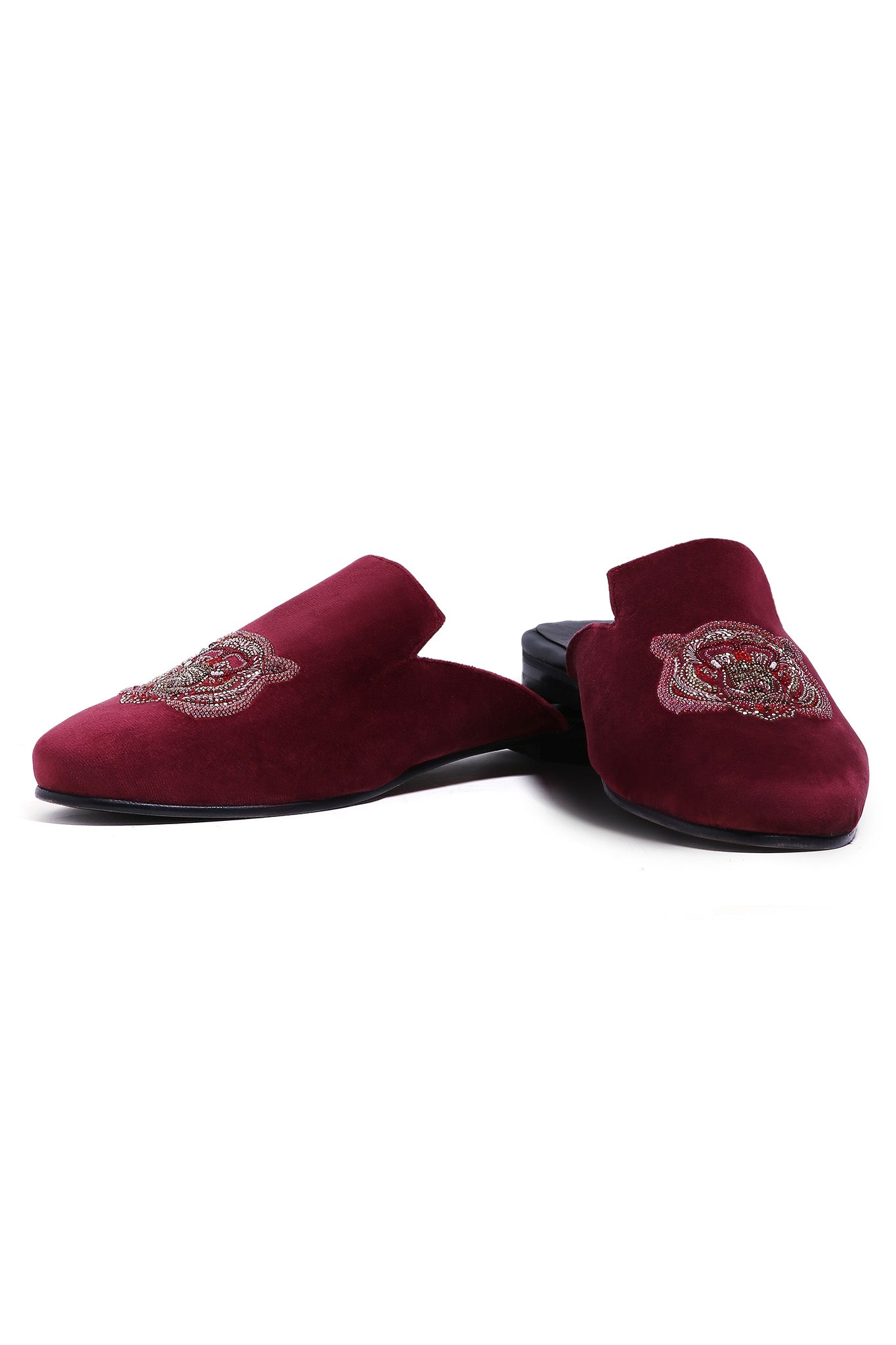 Regal Tiger Velvet Mules
