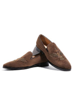 Load image into Gallery viewer, Falcon Crest Tan Velvet Slip-Ons
