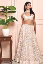 Load image into Gallery viewer, Beige Sequin work lehenga set
