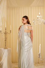Load image into Gallery viewer, Arche off-white drape saree set

