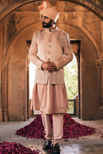 Load image into Gallery viewer, Beige Embroidered Bandhgala with Anarkali Kurta

