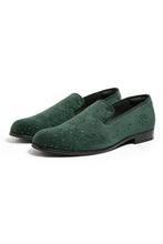 Load image into Gallery viewer, Emerald Eclipse Velvet Embroidered Shoes
