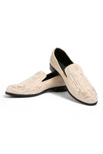 Load image into Gallery viewer, Celestial Sand Velvet Embroidered Shoes
