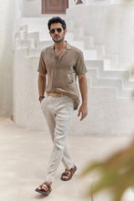 Load image into Gallery viewer, Sand Hued Cuban Embroidered Shirt
