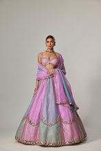 Load image into Gallery viewer, MAUVE MULTICOLOR SEQUIN SCATTERED LEHENGA WITH SWEETHEART NECK BLOUSE

