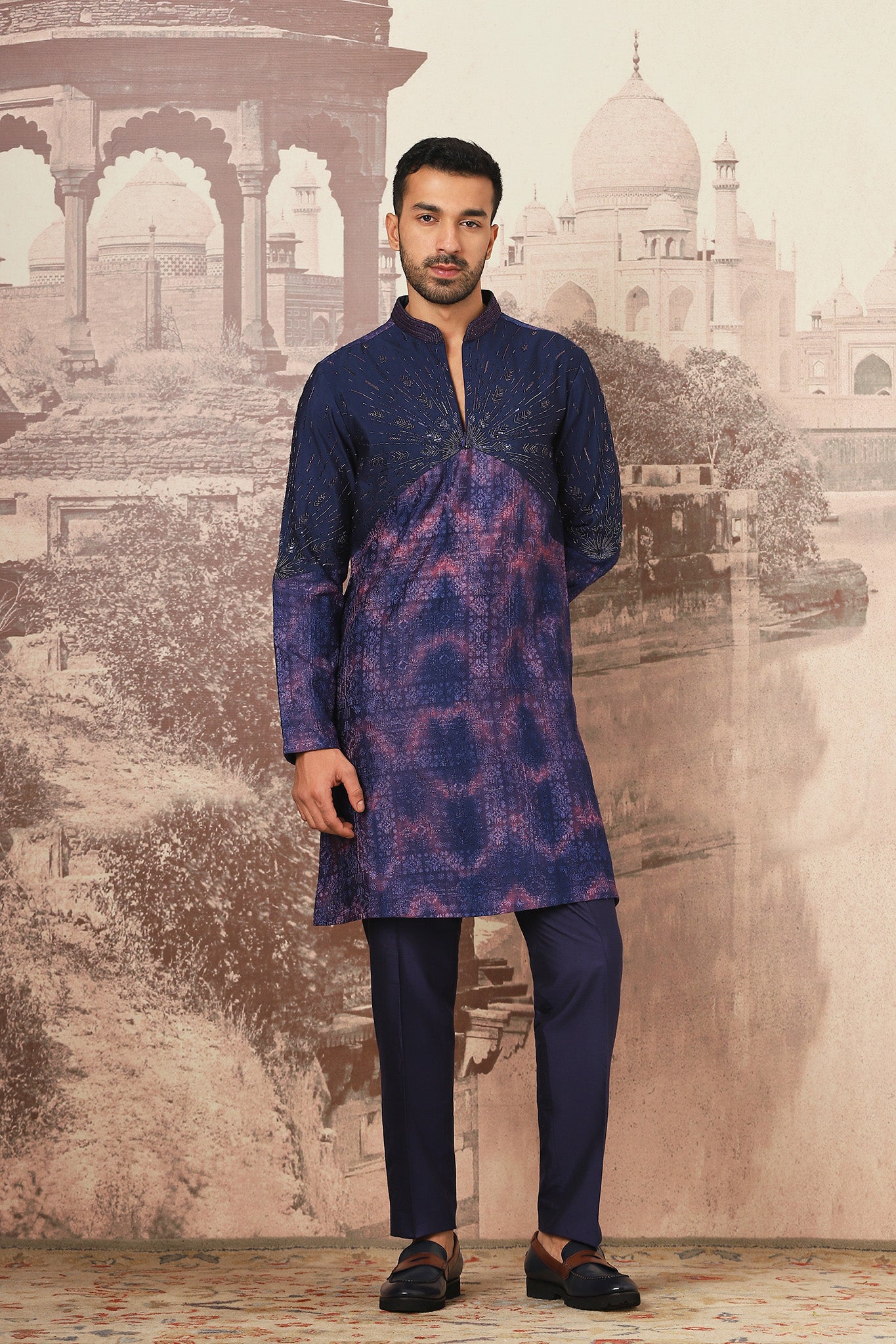 Nirvana Lunaire Tie-Dye Embroidered Kurta Set