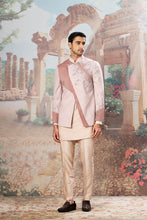 Load image into Gallery viewer, Lilac Seraphic Asymmetric Embroidered Bandhgala Set

