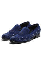 Load image into Gallery viewer, Celestial Navy Velvet Slip-Ons

