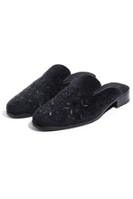 Load image into Gallery viewer, Midnight Geometry Velvet Mules
