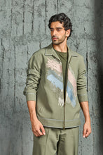 Load image into Gallery viewer, Olive Green Paint Strokes Shacket Set
