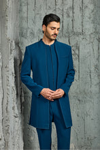 Load image into Gallery viewer, Teal Vogue Indowestern Set
