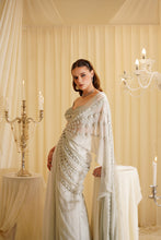 Load image into Gallery viewer, Arche off-white drape saree set
