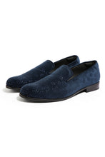 Load image into Gallery viewer, Azure Dreams Velvet Embroidered Shoes
