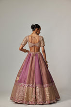 Load image into Gallery viewer, MUD MAUVE MULTICOLOR SEQUIN SCATTER LEHENGA WITH ELBOW SLEEVE BLOUSE
