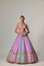 Load image into Gallery viewer, MAUVE MULTICOLOR SEQUIN SCATTERED LEHENGA WITH SWEETHEART NECK BLOUSE
