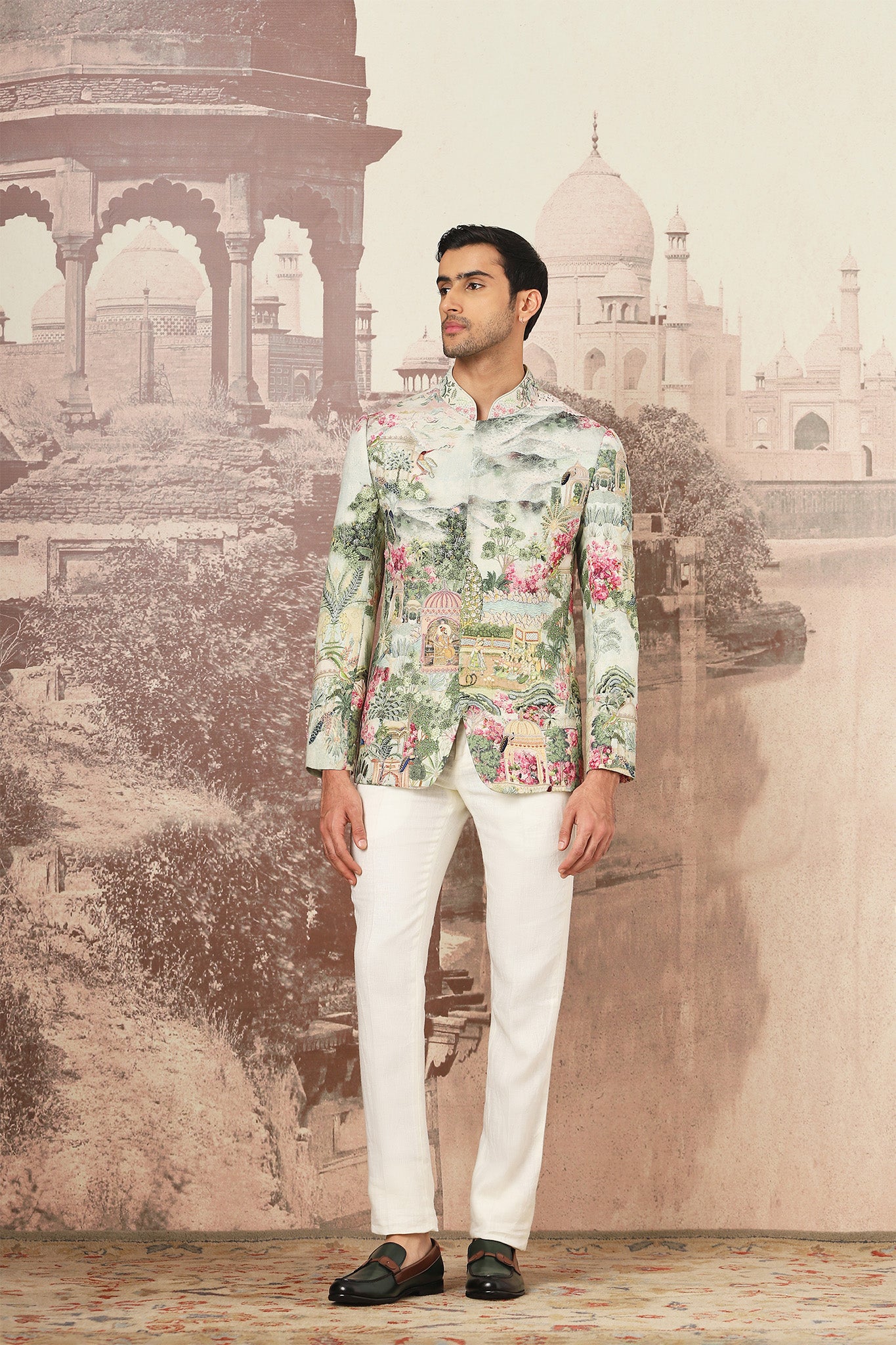 Mughal Oasis Embroidered Bandhgala Set