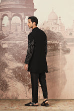 Load image into Gallery viewer, Midnight Waves Asymmetrical Zari Dori Kurta Set

