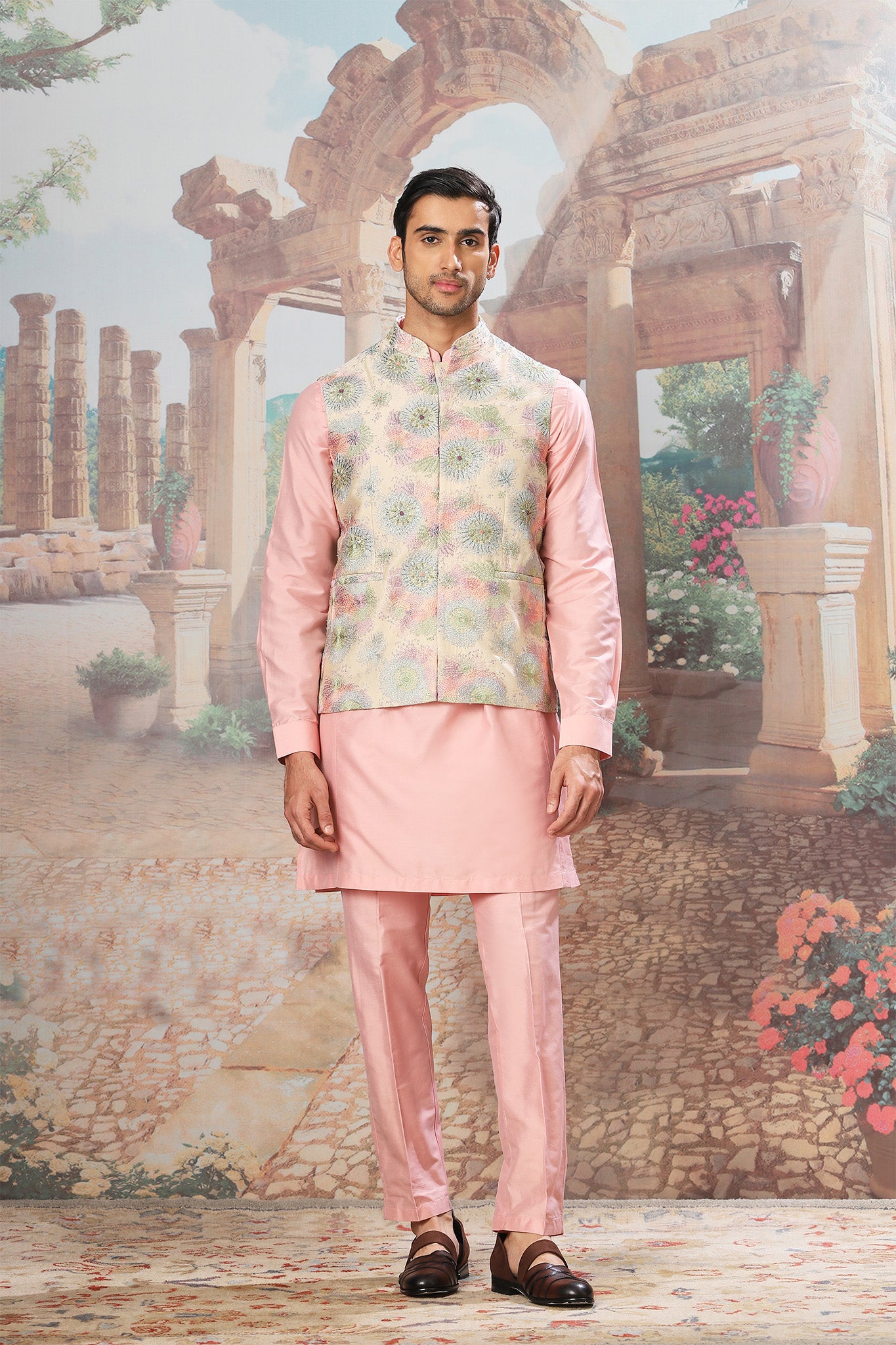 Eden Bloom Embroidered Kurta Bundi Set