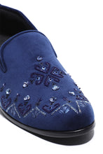 Load image into Gallery viewer, Celestial Navy Velvet Slip-Ons
