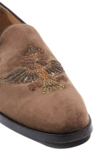 Load image into Gallery viewer, Falcon Crest Tan Velvet Slip-Ons
