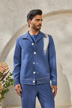 Load image into Gallery viewer, Blue Paint Splash Shacket Set

