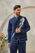 Load image into Gallery viewer, Navy Paint Strokes Shacket Set
