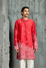 Load image into Gallery viewer, Red Gulrang Ridge Kurta Set
