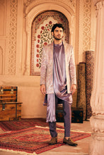 Load image into Gallery viewer, Grey Resham Embroidery Bandhgala with Anarkali Kurta
