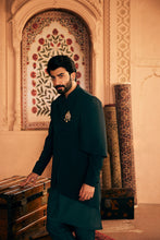 Load image into Gallery viewer, Asymmetric Allure: Indo-Inspired Ensemble with Gilded Brooch Accent
