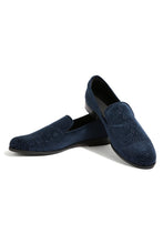 Load image into Gallery viewer, Azure Dreams Velvet Embroidered Shoes
