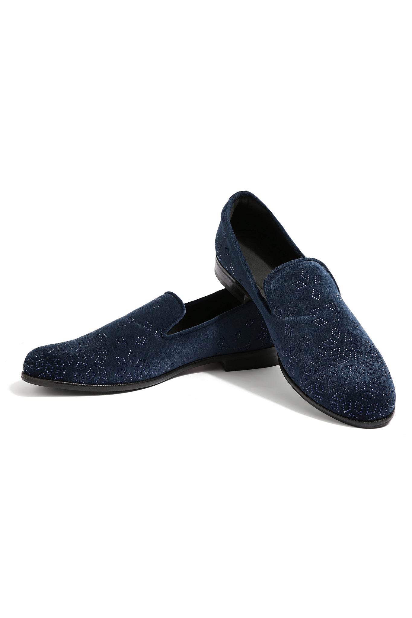 Azure Dreams Velvet Embroidered Shoes