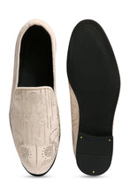 Load image into Gallery viewer, Celestial Sand Velvet Embroidered Shoes

