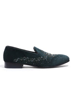 Load image into Gallery viewer, Regal Emerald Emblem Slip-Ons
