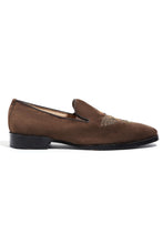 Load image into Gallery viewer, Falcon Crest Tan Velvet Slip-Ons
